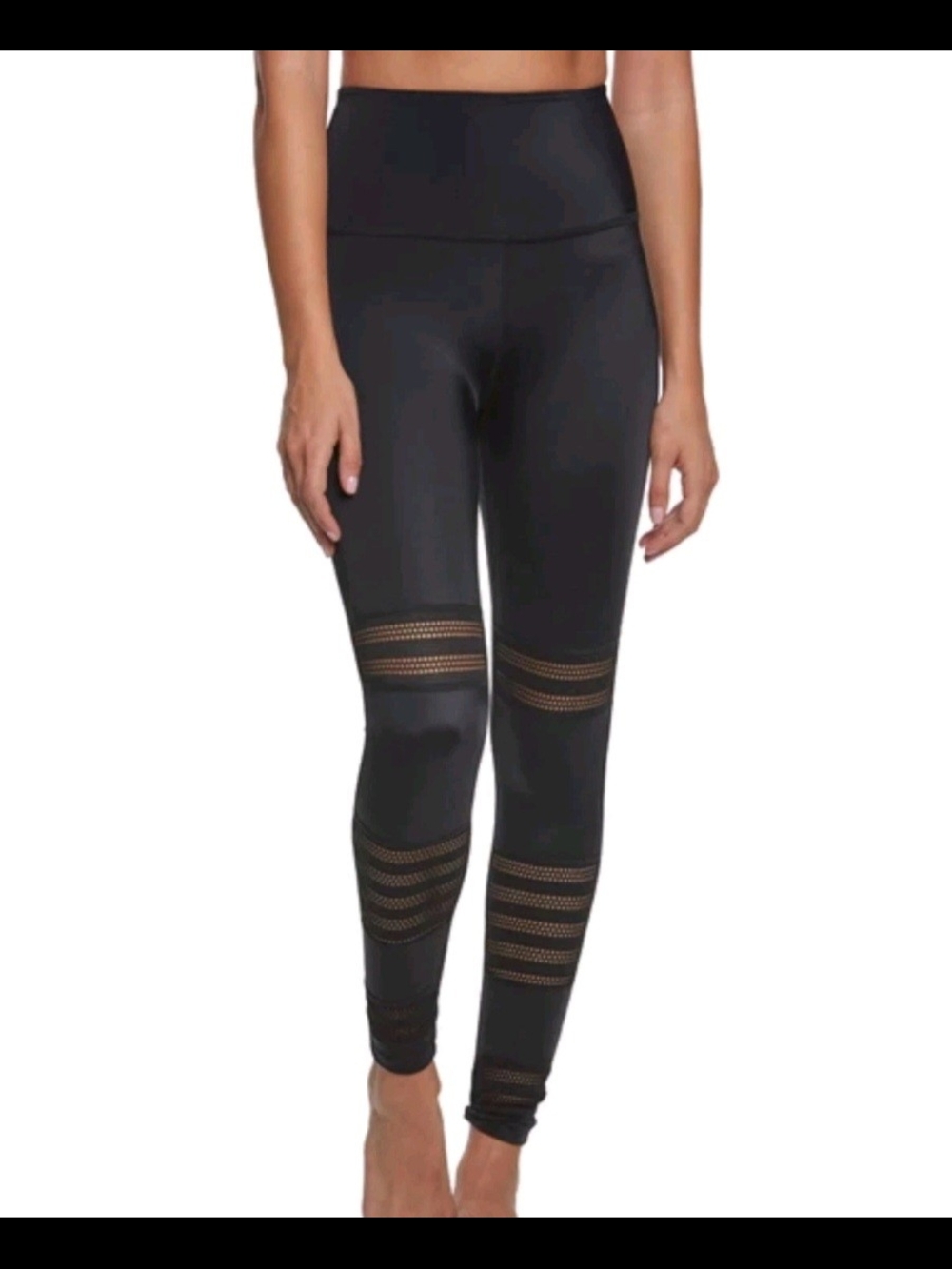 Beyond Yoga Pointelle Mesh High Waisted Leggings Black Large